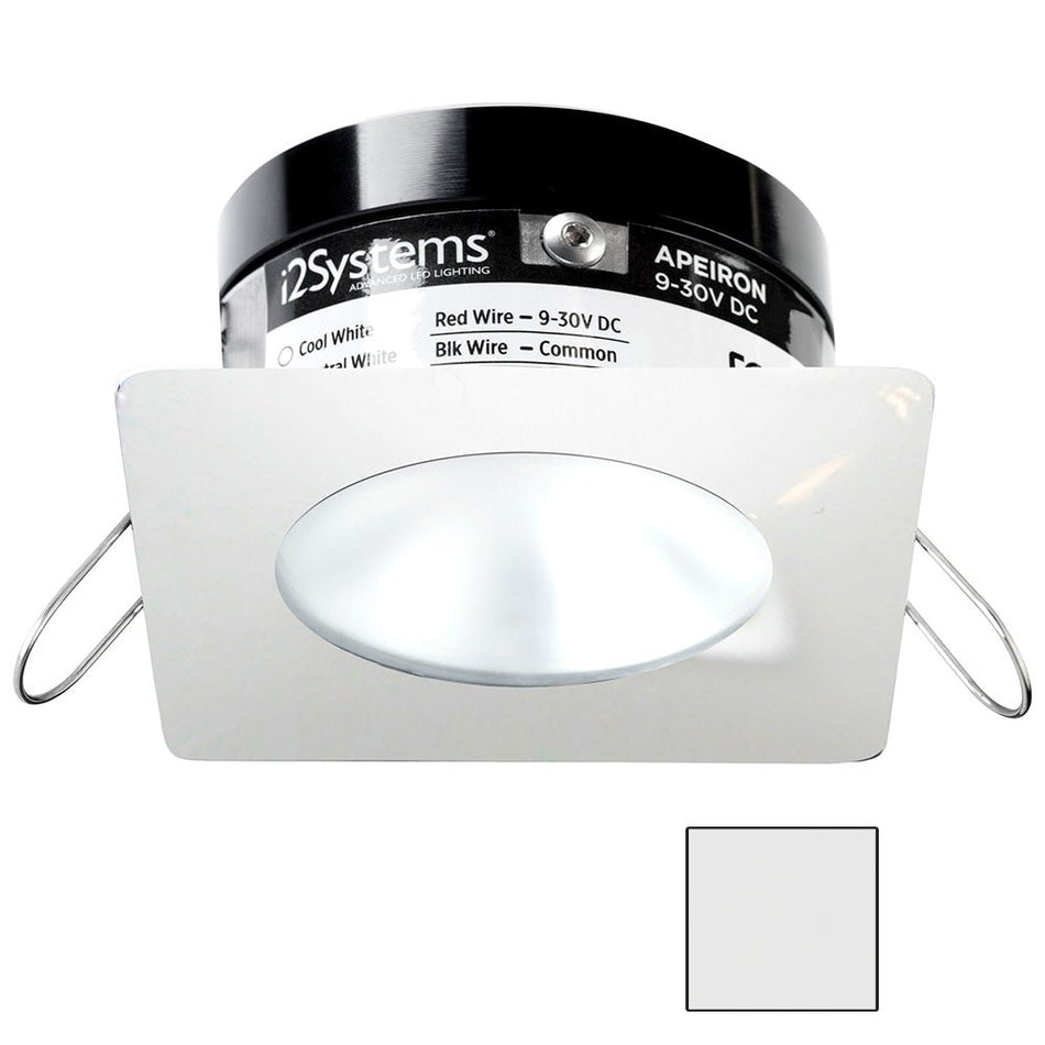 i2Systems Apeiron PRO A503 - 3W Spring Mount Light - Square/Round - Cool White - White Finish - Get Tight Gear