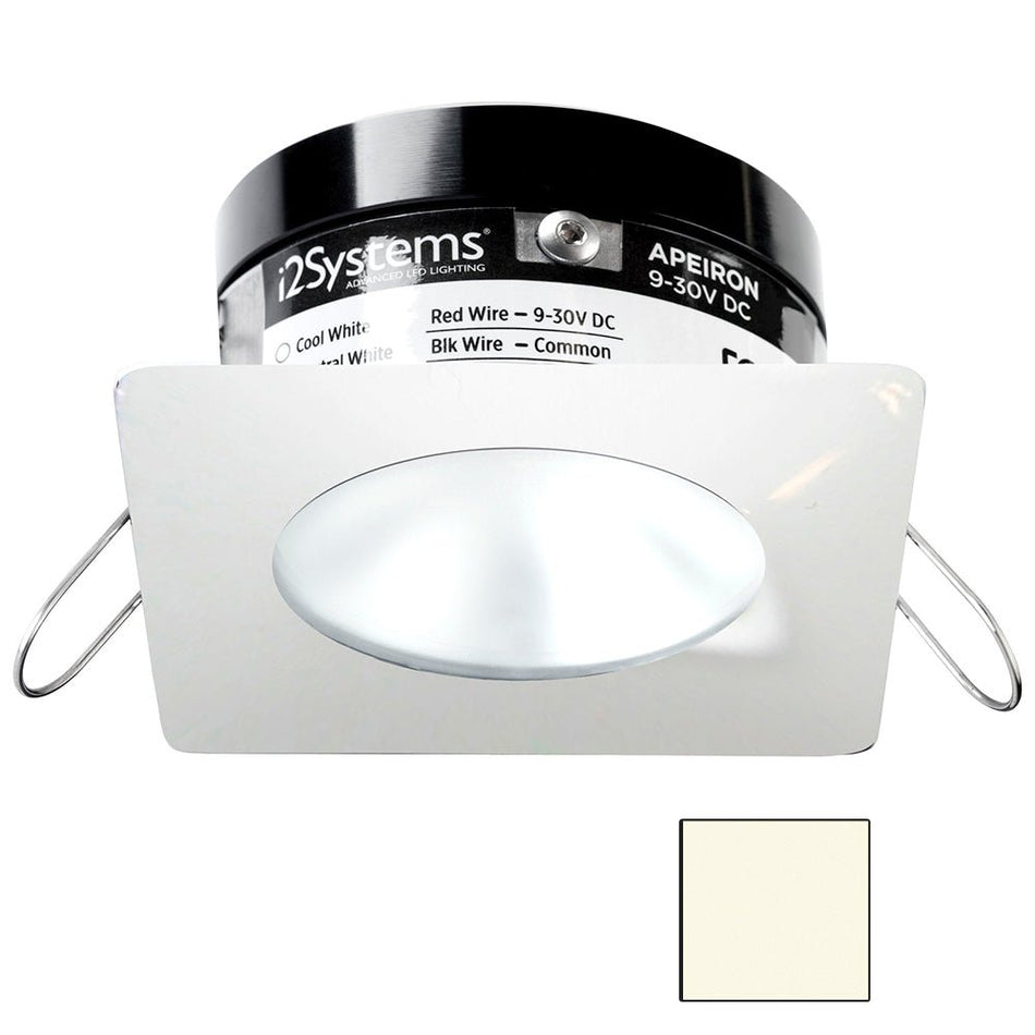 i2Systems Apeiron PRO A503 - 3W Spring Mount Light - Square/Round - Neutral White - White Finish - Get Tight Gear