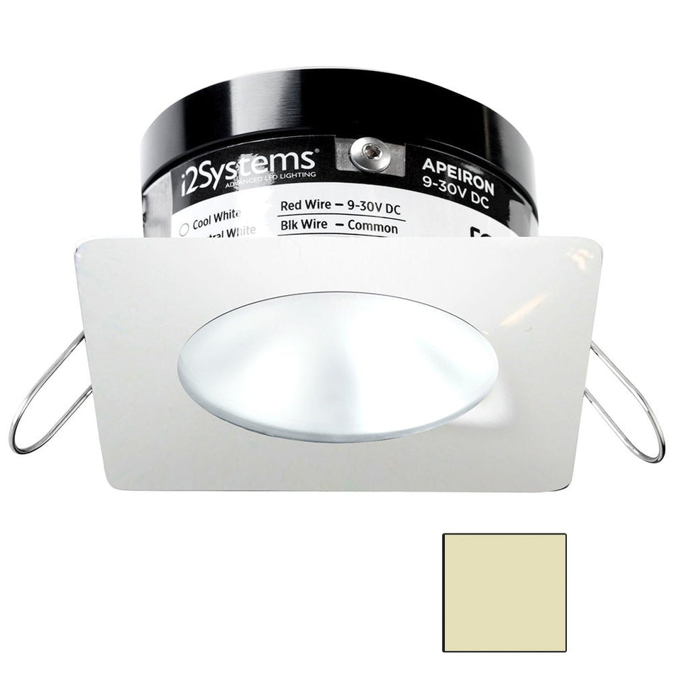 i2Systems Apeiron PRO A503 - 3W Spring Mount Light - Square/Round - Warm White - White Finish - Get Tight Gear