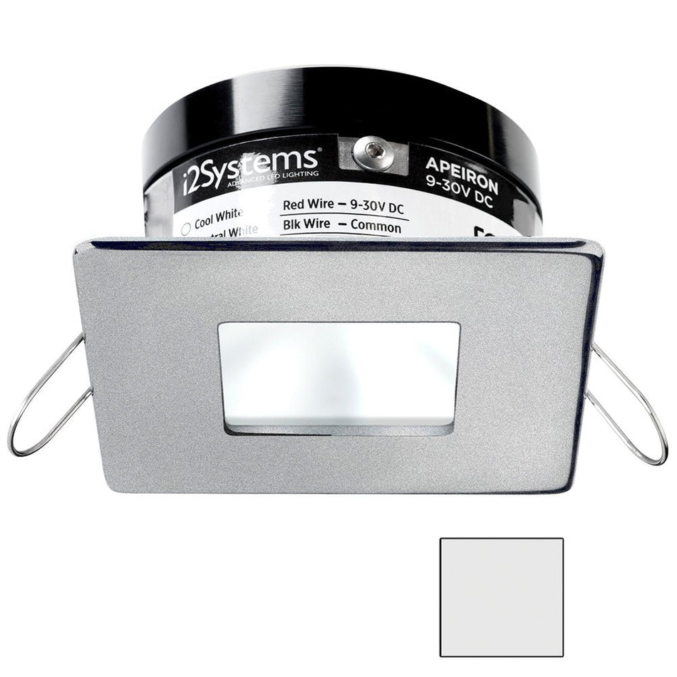 i2Systems Apeiron PRO A503 - 3W Spring Mount Light - Square/Square - Cool White - Brushed Nickel Finish - Get Tight Gear