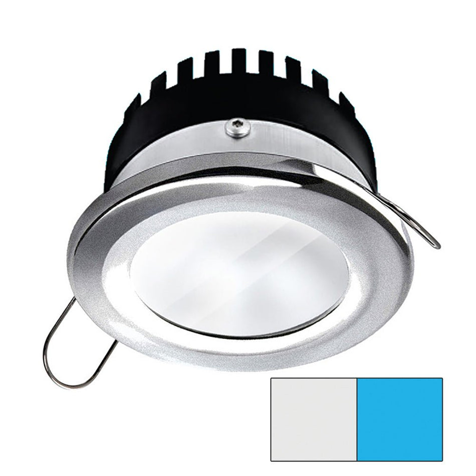 i2Systems Apeiron PRO A506 - 6W Spring Mount Light - Round - Cool White & Blue - Brushed Nickel Finish - Get Tight Gear