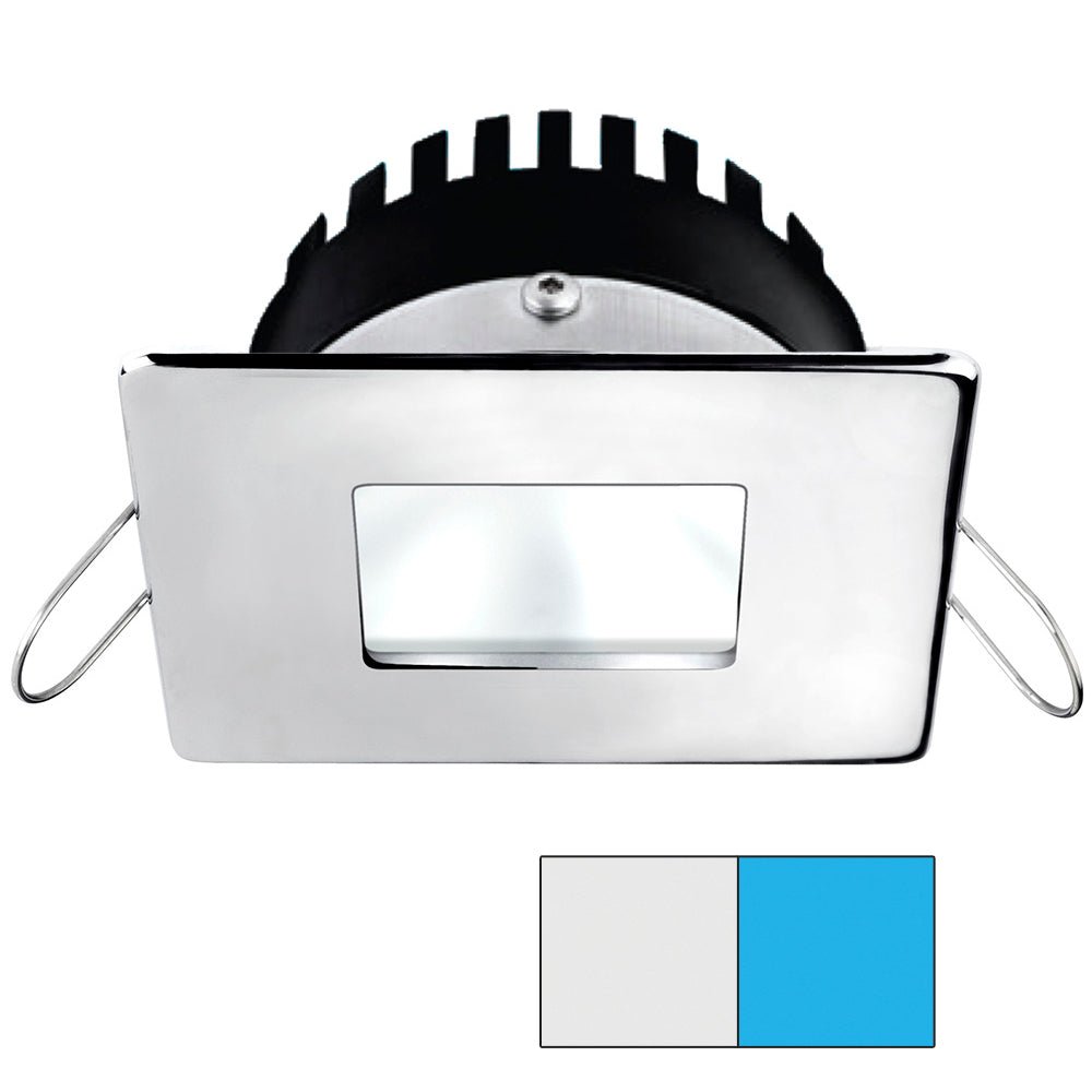 i2Systems Apeiron PRO A506 6W Spring Mount Light - Square/Square - Cool White & Blue - Polished Chrome Finish - Get Tight Gear
