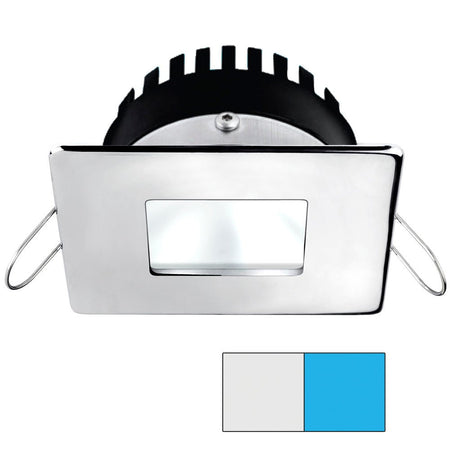 i2Systems Apeiron PRO A506 6W Spring Mount Light - Square/Square - Cool White & Blue - Polished Chrome Finish - Get Tight Gear
