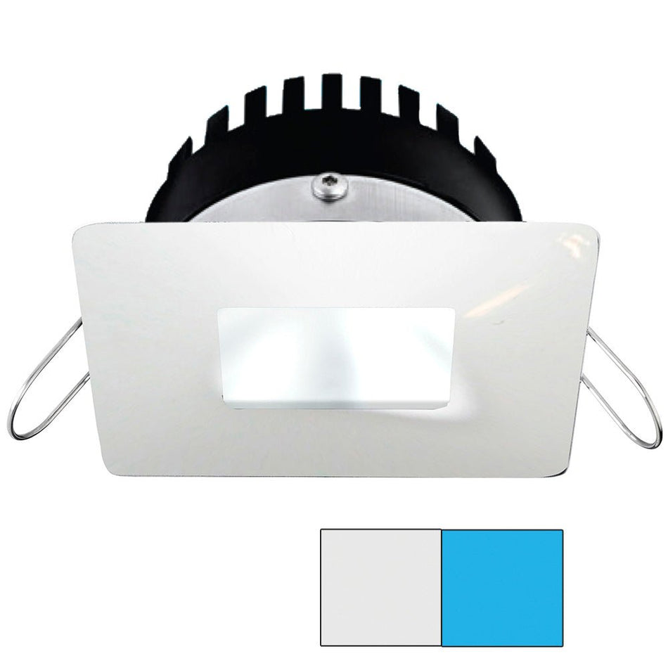 i2Systems Apeiron PRO A506 - 6W Spring Mount Light - Square/Square - Cool White & Blue - White Finish - Get Tight Gear