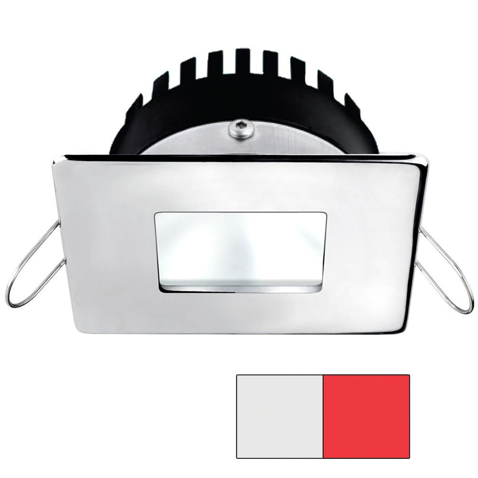 i2Systems Apeiron PRO A506 6W Spring Mount Light - Square/Square - Cool White & Red - Polished Chrome Finish - Get Tight Gear