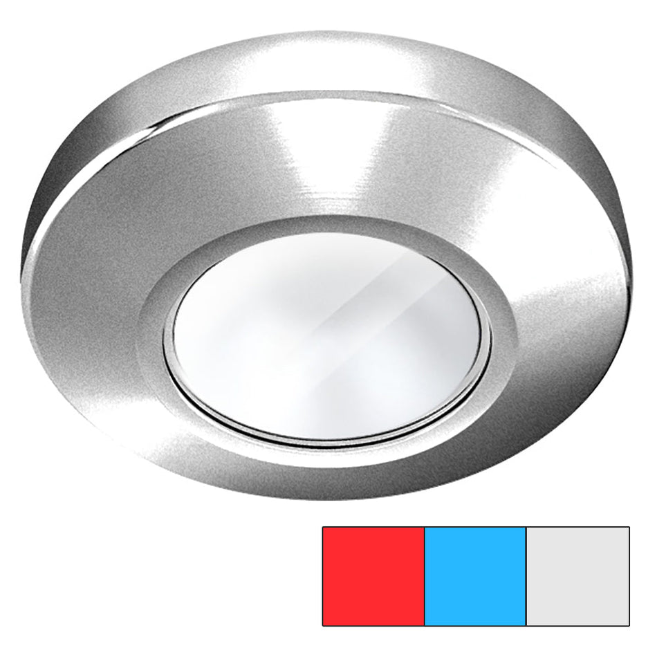 i2Systems Profile P1120 Tri - Light Surface Light - Red, Cool White & Blue - Brushed Nickel Finish - Get Tight Gear