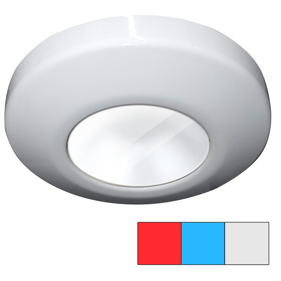 i2Systems Profile P1120 Tri - Light Surface Light - Red, Cool White & Blue - White Finish - Get Tight Gear