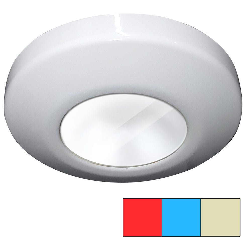 i2Systems Profile P1120 Tri - Light Surface Light - Red, Warm White & Blue - White Finish - Get Tight Gear