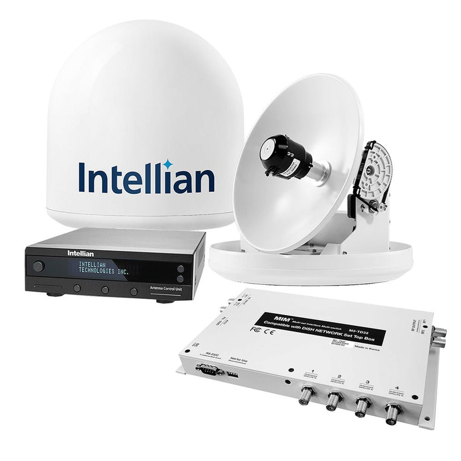 Intellian i2 US System w/DISH/Bell MIM - 2 (w/3M RG6 Cable) & 15M RG6 Cable - Get Tight Gear