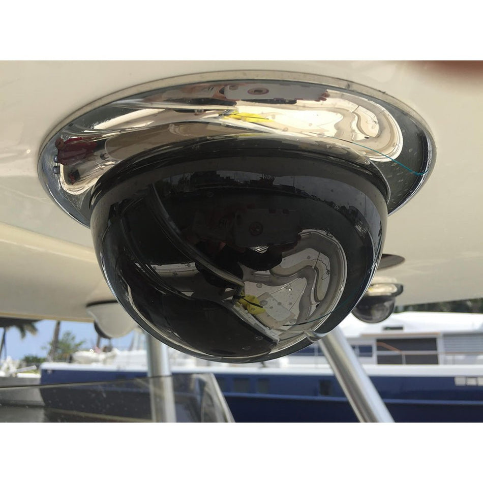 Iris Miniature Marine PTZ Dome Camera - Stainless Bezel - Hi - Def Ethernet IP - 10x Digital Zoom - 4 in 1 Video Format - Get Tight Gear