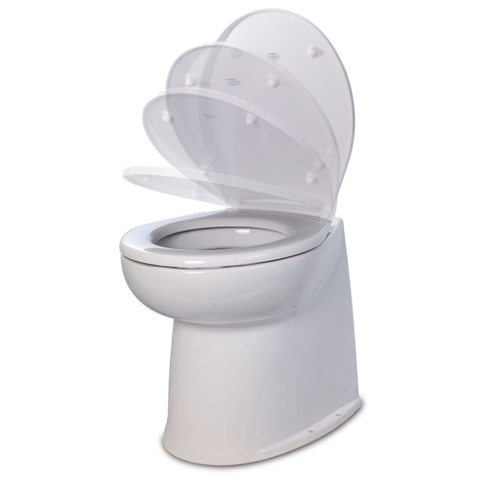 Jabsco 17" Deluxe Flush Fresh Water Electric Toilet w/Soft Close Lid - 12V - Get Tight Gear