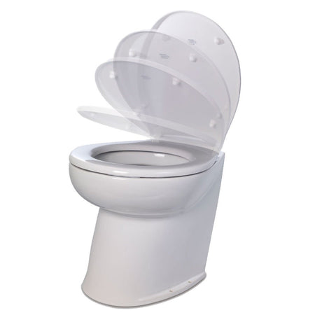 Jabsco Deluxe Flush 14" Angled Back 12V Freshwater Electric Marine Toilet w/Solenoid Valve & Soft Close Lid - Get Tight Gear