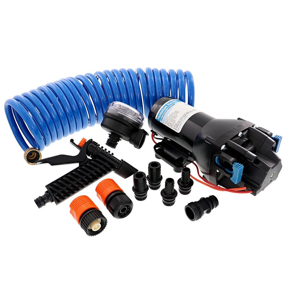 Jabsco HotShot HD4 Heavy Duty Washdown Pump w/25' HoseCoil - 12V - 4 GPM - 60 PSI - Get Tight Gear