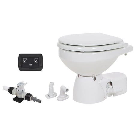 Jabsco Quiet Flush E2 Fresh Water Toilet Compact Bowl - 24V - Soft Close Lid - Get Tight Gear