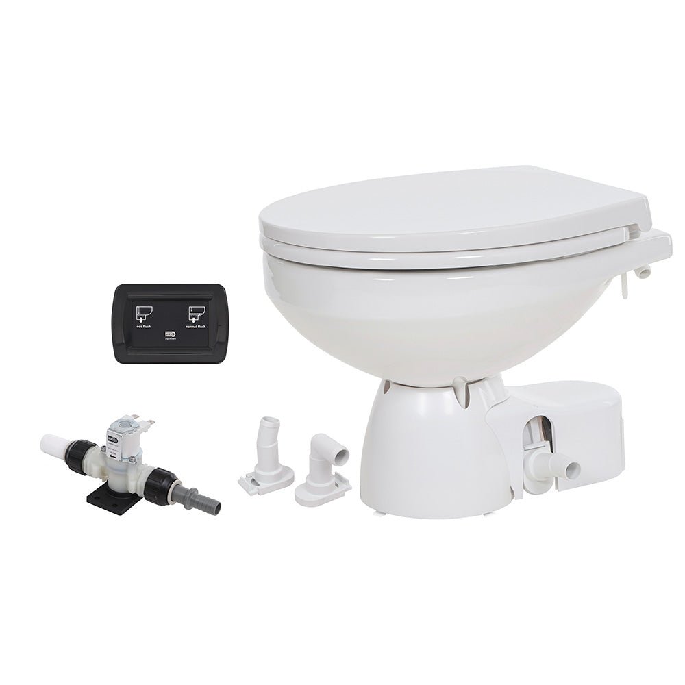 Jabsco Quiet Flush E2 Fresh Water Toilet Regular Bowl - 12V Soft Close Lid - Get Tight Gear