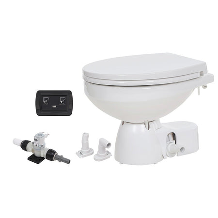 Jabsco Quiet Flush E2 Fresh Water Toilet Regular Bowl - 12V Soft Close Lid - Get Tight Gear