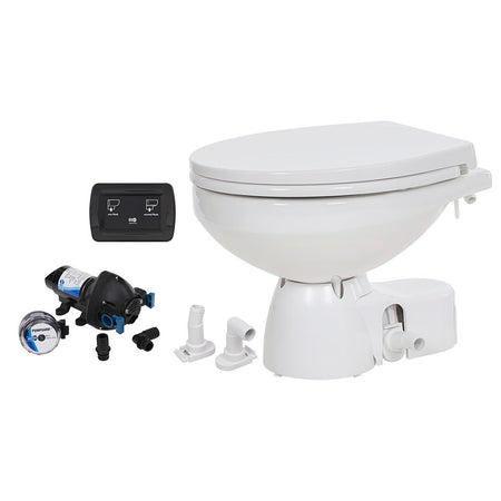 Jabsco Quiet Flush E2 Raw Water Toilet Regular Bowl - 24V Soft Close Lid - Get Tight Gear