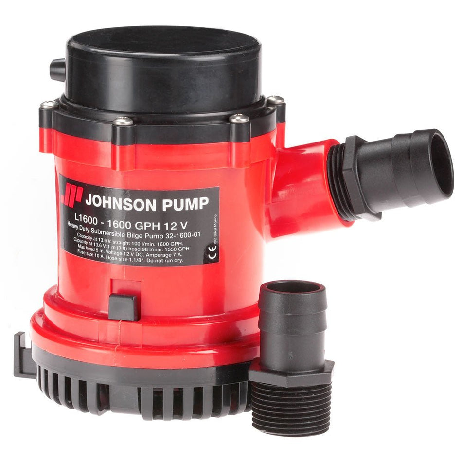 Johnson Pump 1600 GPH Bilge Pump 1 - 1/8" Hose 12V - Get Tight Gear