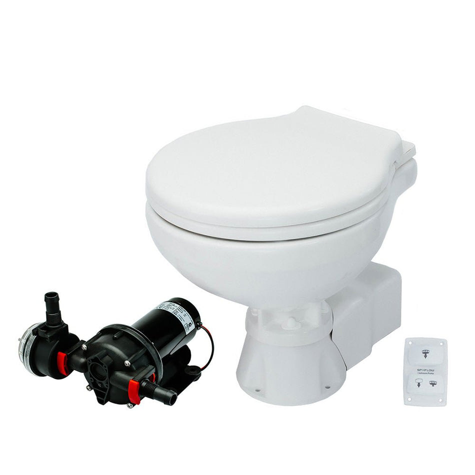Johnson Pump AquaT Toilet Silent Electric Compact - 12V w/Pump - Get Tight Gear