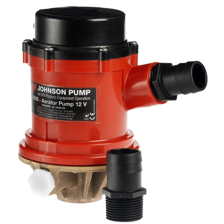 Johnson Pump Pro Series 1600 GPH Tournament Livewell/Baitwell Pump - 12V - Get Tight Gear
