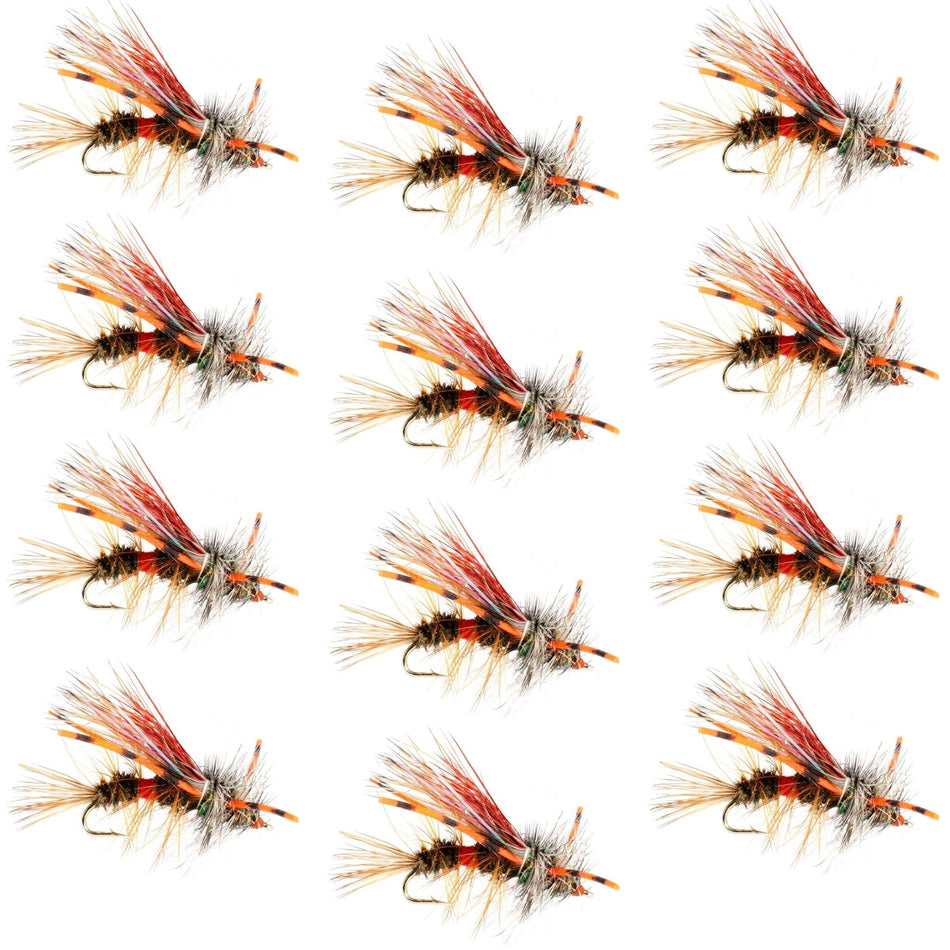 Kaufmann's Royal Crystal Stimulator Rubber Legs Dry Fly - 1 Dozen Flies Hook Size 10 - Get Tight Gear