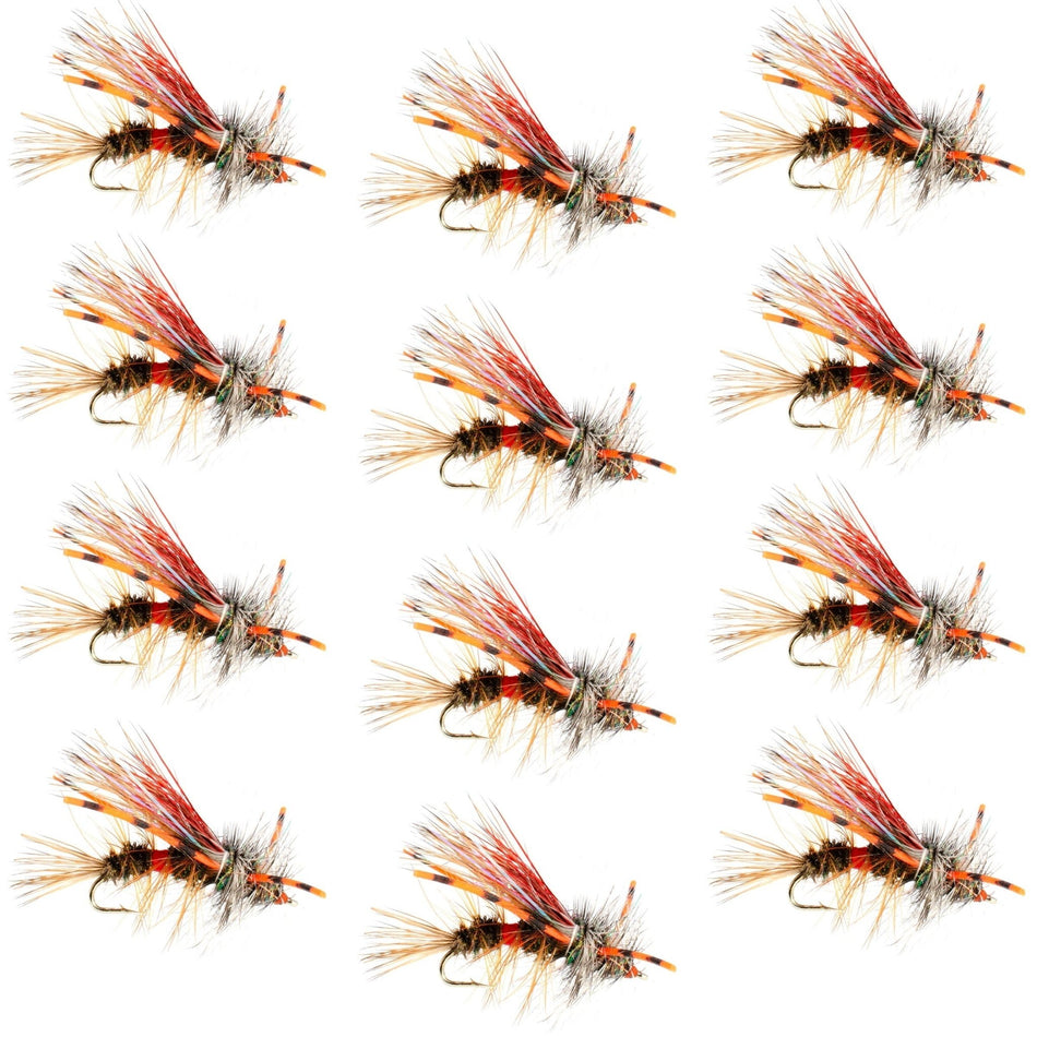 Kaufmann's Royal Crystal Stimulator Rubber Legs Dry Fly - 1 Dozen Flies Hook Size 12 - Get Tight Gear