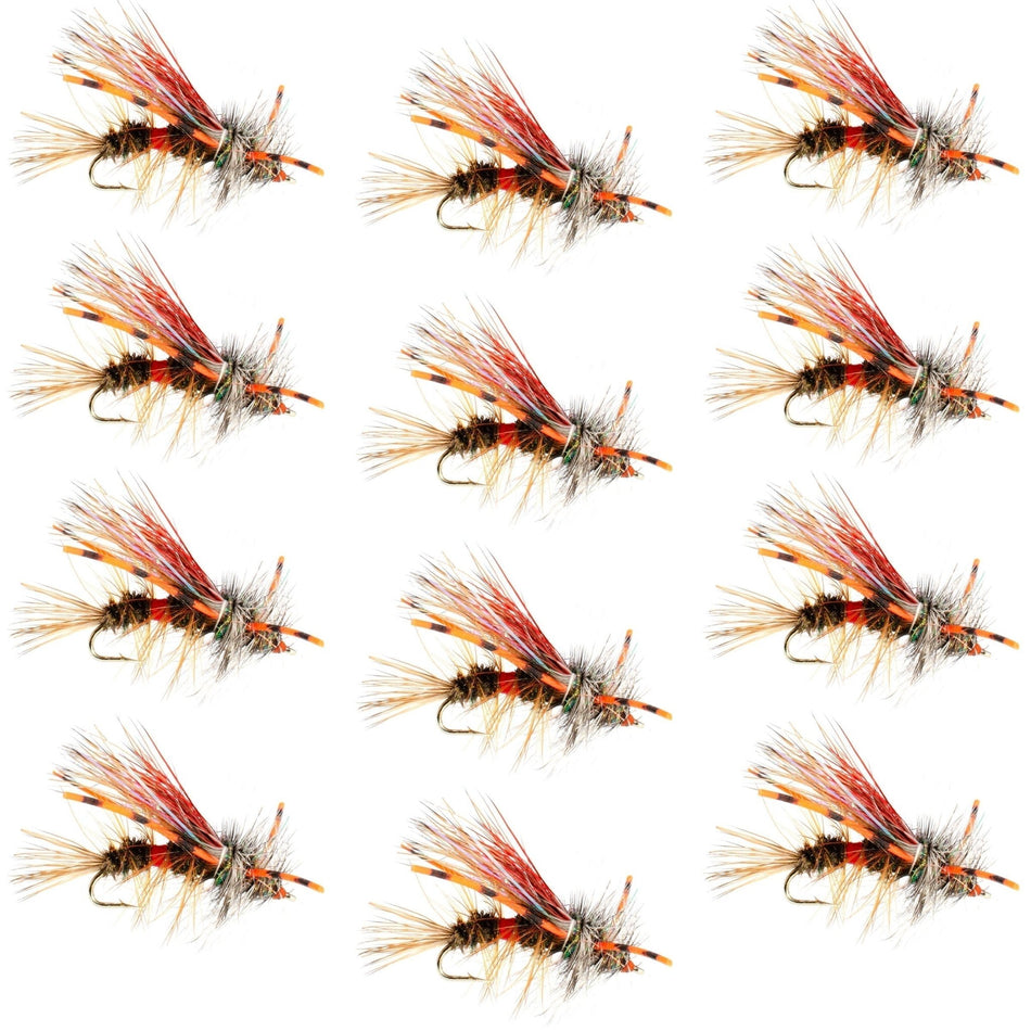 Kaufmann's Royal Crystal Stimulator Rubber Legs Dry Fly - 1 Dozen Flies Hook Size 8 - Get Tight Gear