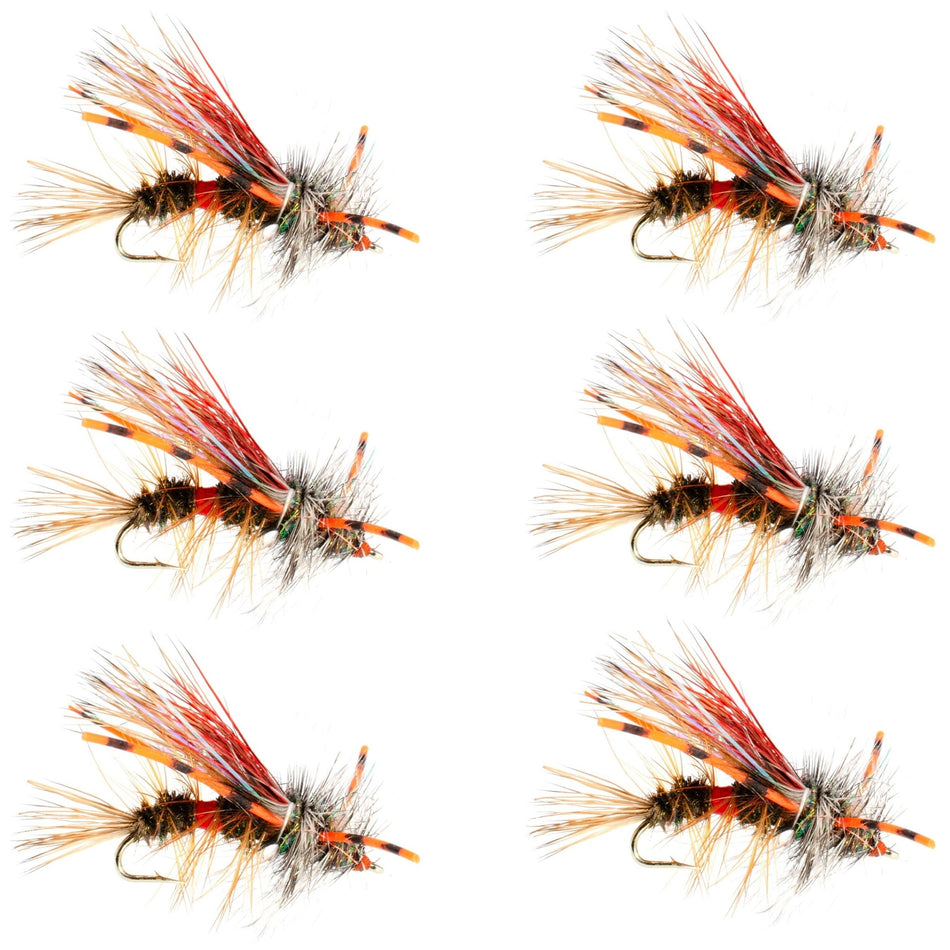 Kaufmann's Royal Crystal Stimulator Rubber Legs Dry Fly - 6 Flies Hook Size 16 - Get Tight Gear