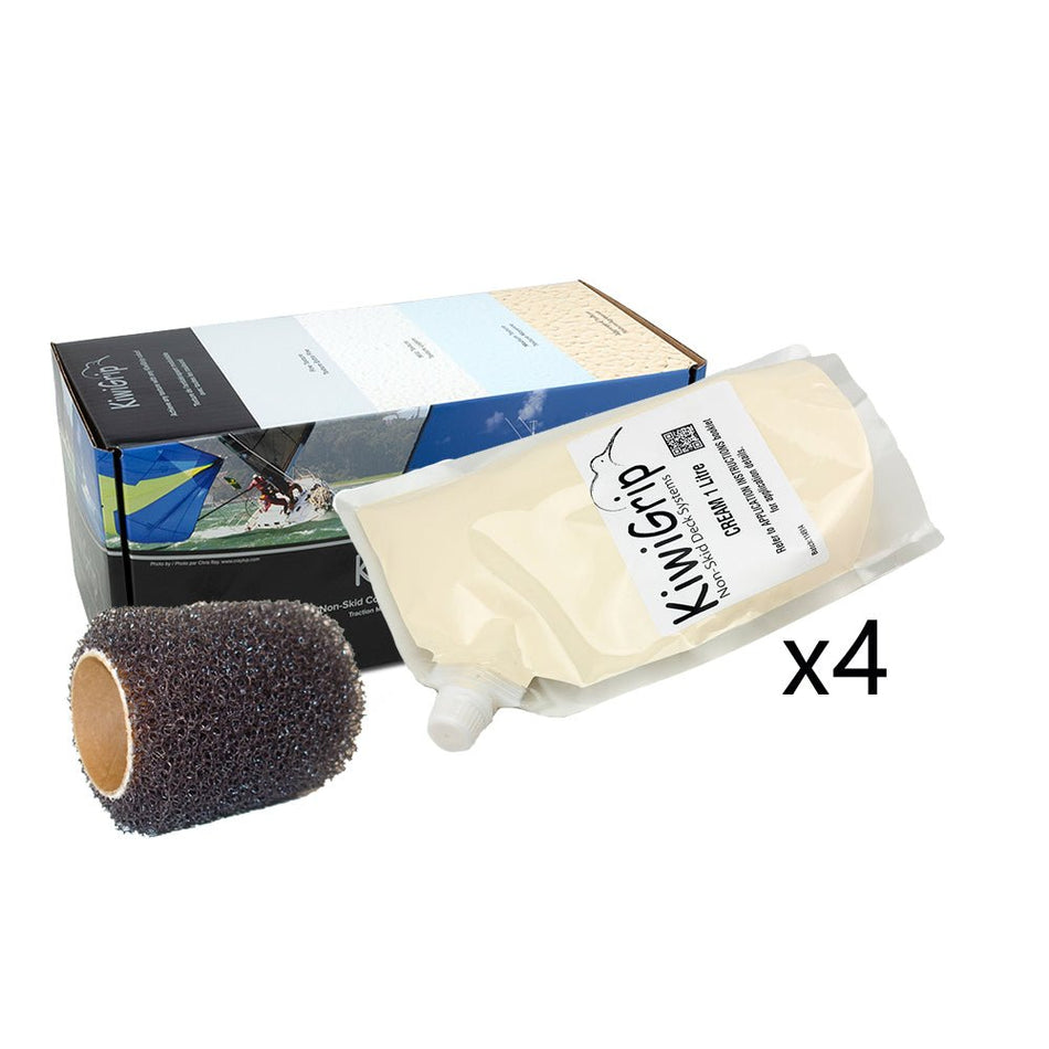 KiwiGrip 4 - 1 Liter Pouches - Cream w/4" Roller - Get Tight Gear