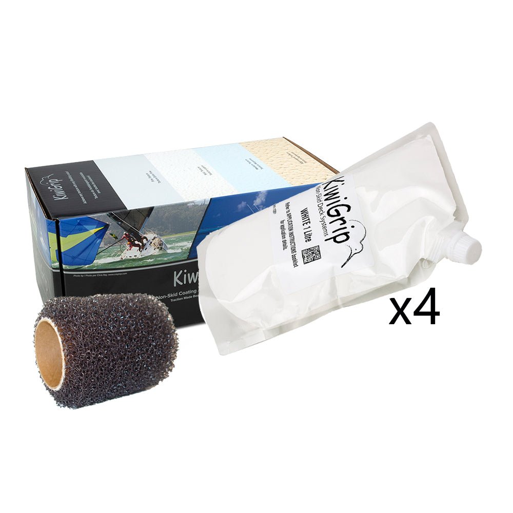 KiwiGrip 4 - 1 Liter Pouches - White w/4" Roller - Get Tight Gear