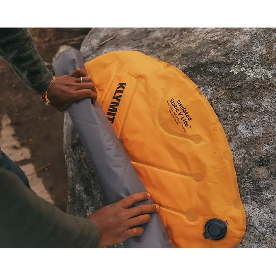 Klymit Insulated Static V Lite Sleeping Pad Mango Orange Regular - Get Tight Gear