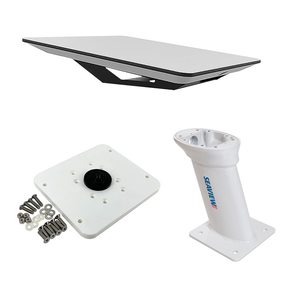 KVH Starlink Flat Panel Kit w/10" Seaview Pedestal Mount & ADASTLKA Starlink Top Plate - Get Tight Gear