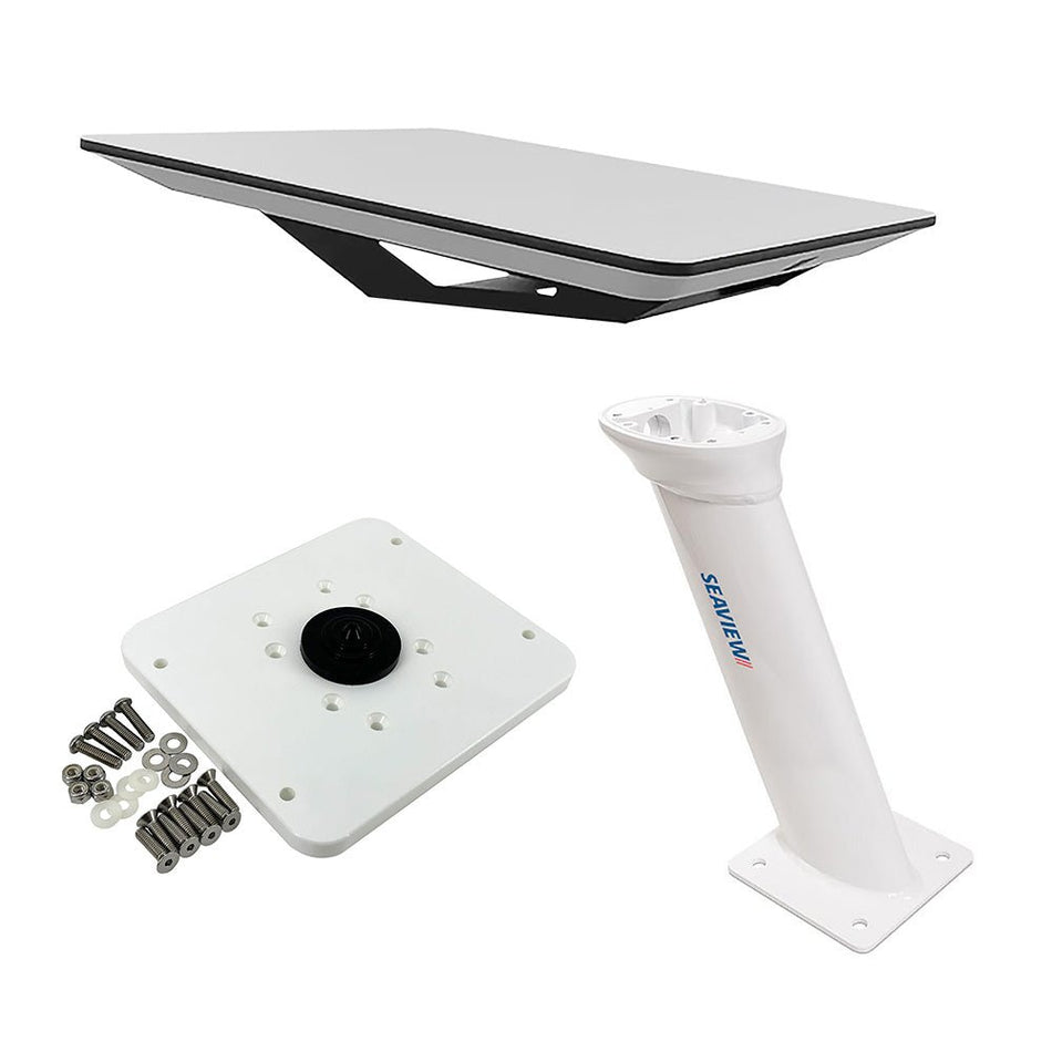 KVH Starlink Flat Panel Kit w/16" Seaview Pedestal Mount & ADASTLKA Starlink Top Plate - Get Tight Gear