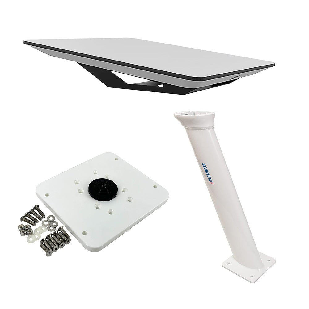 KVH Starlink Flat Panel Kit w/24" Seaview Pedestal Mount & ADASTLKA Starlink Top Plate - Get Tight Gear