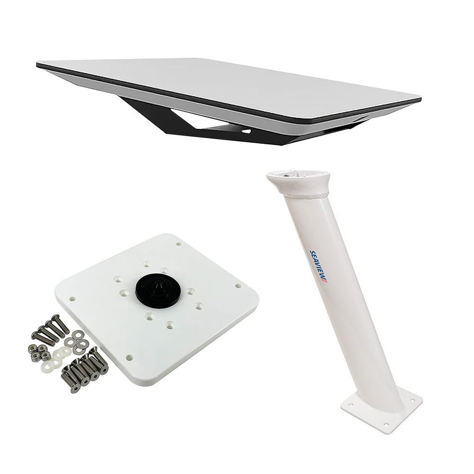 KVH Starlink Flat Panel Kit w/24" Seaview Pedestal Mount & ADASTLKA Starlink Top Plate - Get Tight Gear
