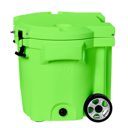 LAKA Coolers 30 Qt Cooler w/Telescoping Handle & Wheels - Lime Green - Get Tight Gear