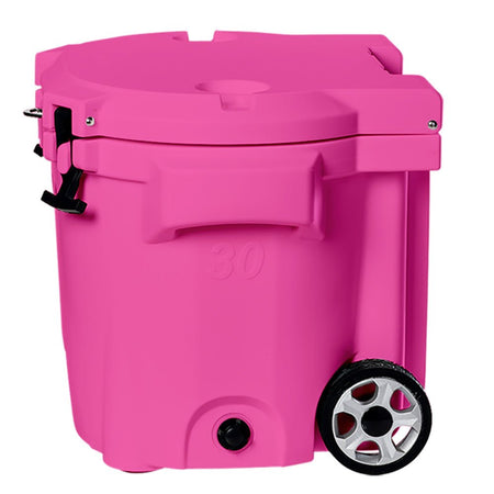 LAKA Coolers 30 Qt Cooler w/Telescoping Handle & Wheels - Pink - Get Tight Gear