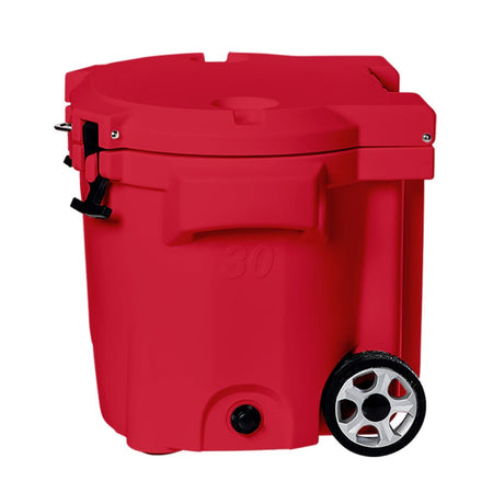 LAKA Coolers 30 Qt Cooler w/Telescoping Handle & Wheels - Red - Get Tight Gear