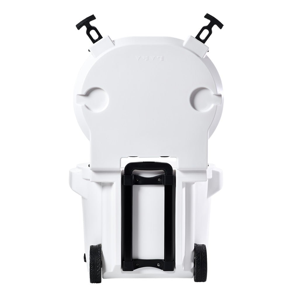 LAKA Coolers 30 Qt Cooler w/Telescoping Handle & Wheels - White - Get Tight Gear