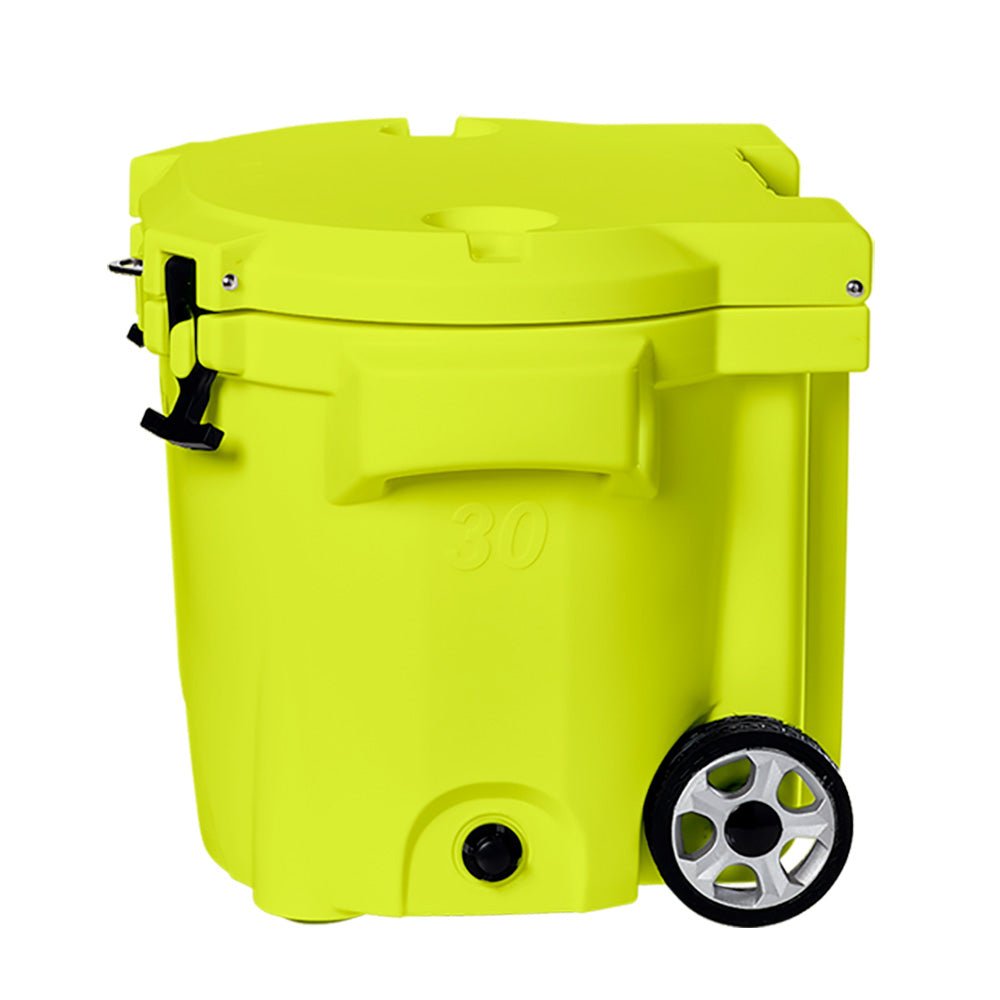 LAKA Coolers 30 Qt Cooler w/Telescoping Handle & Wheels - Yellow - Get Tight Gear