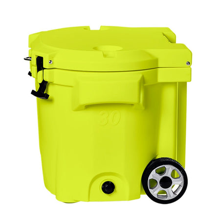 LAKA Coolers 30 Qt Cooler w/Telescoping Handle & Wheels - Yellow - Get Tight Gear