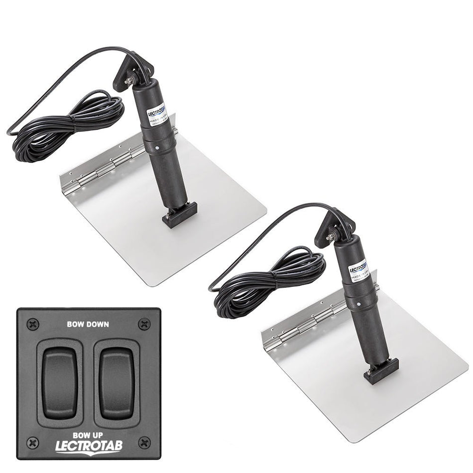Lectrotab XKA Stainless Steel Trim Tab Kit w/Rocker Switch - 9 x 9 - Get Tight Gear