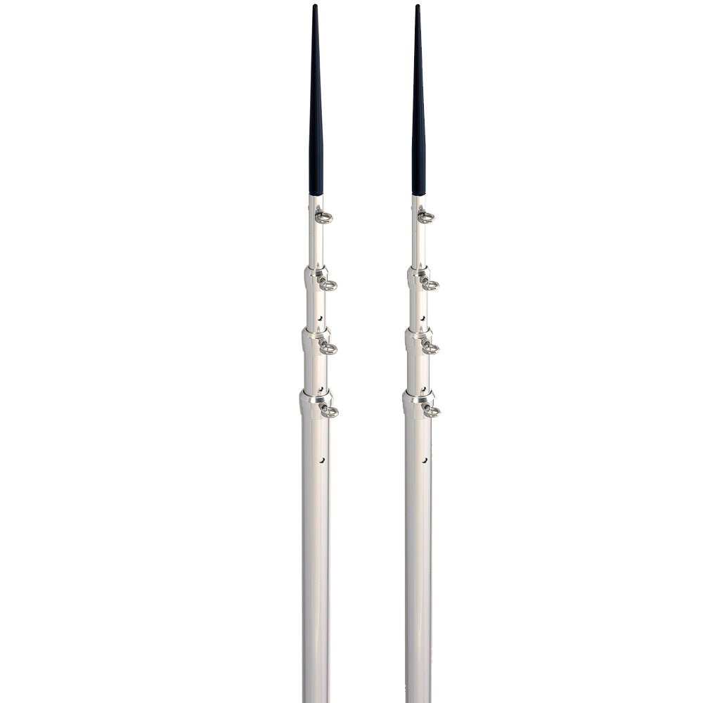 Lee's 16.5' Bright Silver Black Spike Telescopic Poles f/Sidewinder - Get Tight Gear