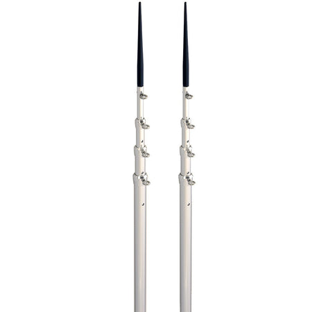 Lee's 16.5' Bright Silver Black Spike Telescopic Poles f/Sidewinder - Get Tight Gear