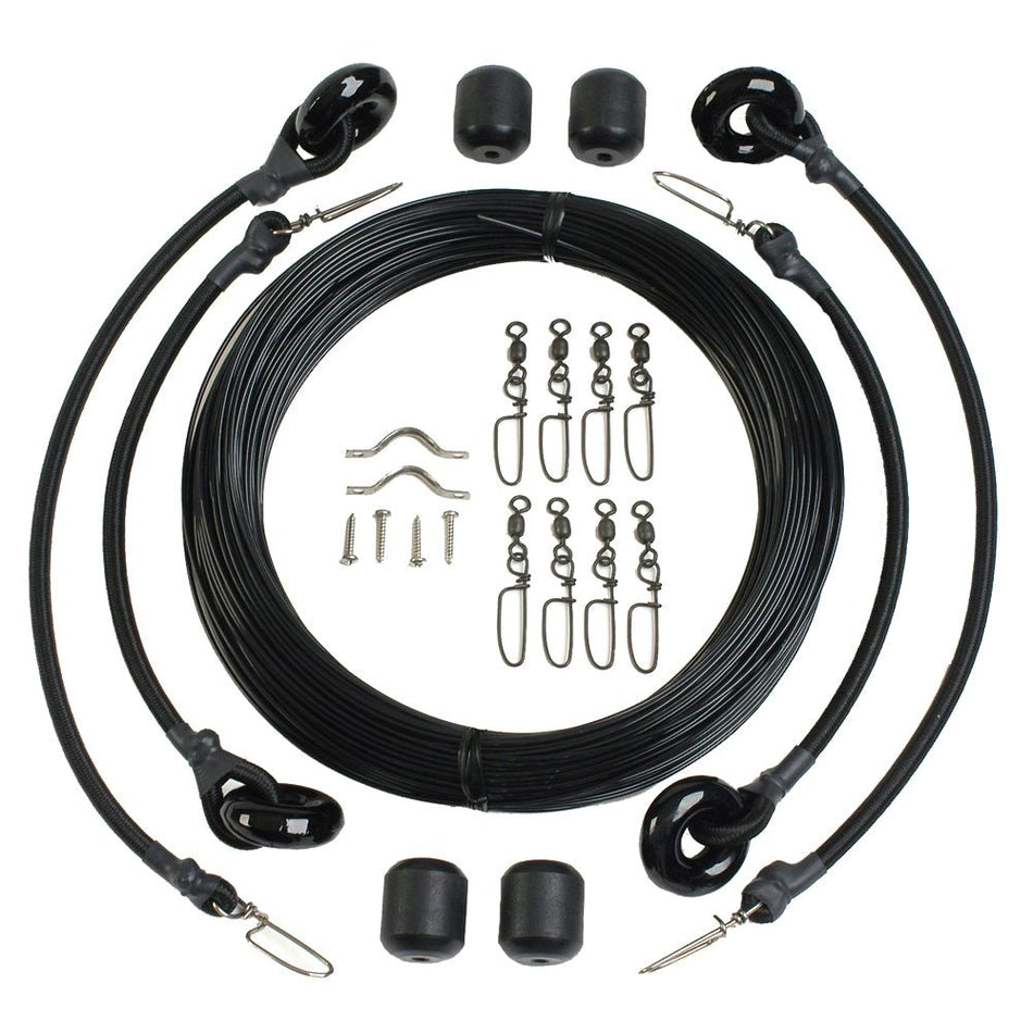 Lee's Deluxe Rigging Kit - Double Rig Up To 37ft. - Black Mono - Get Tight Gear
