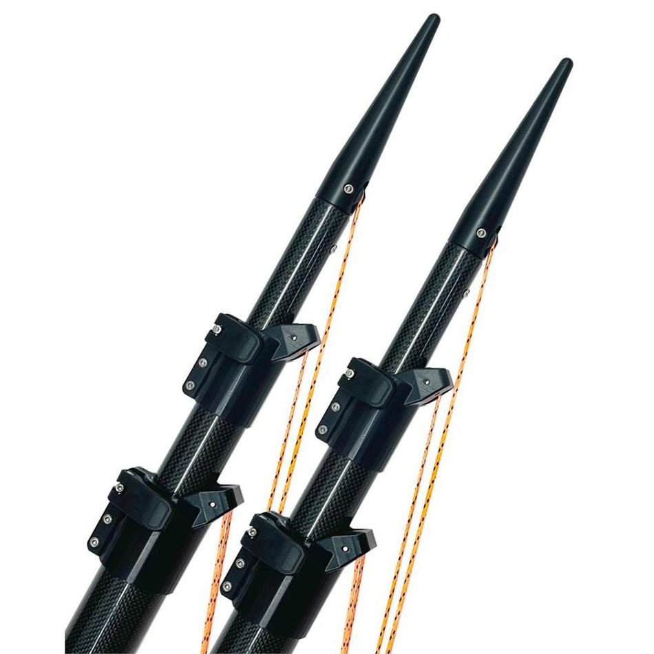 Lee's Ultima 20' Carbon Fiber Telescoping Outriggers Internally Rigged Self - Stowing Adj. Rigging - Get Tight Gear