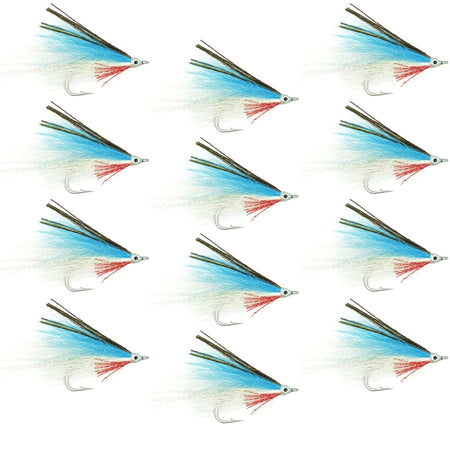 Lefty's Deceiver Saltwater Streamer Fly - Blue/White - 1 Dozen Hook Size 1/0 - Get Tight Gear