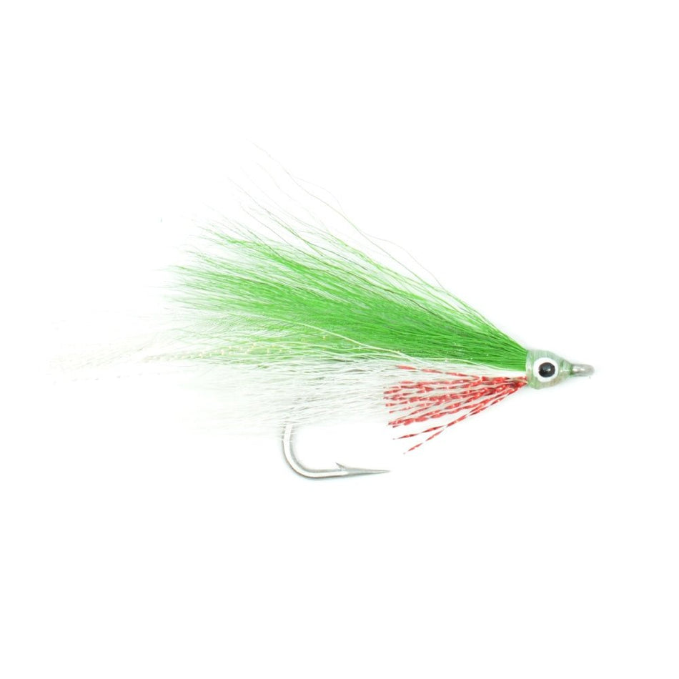 Lefty's Deceiver Saltwater Streamer Fly - Green/White - 1 Dozen Hook Size 1/0 - Get Tight Gear