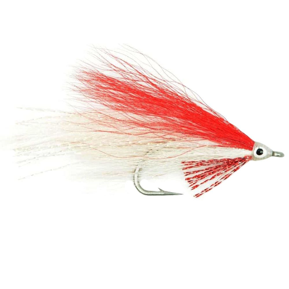 Lefty's Deceiver Saltwater Streamer Fly - Red/White - 1 Dozen Hook Size 1/0 - Get Tight Gear