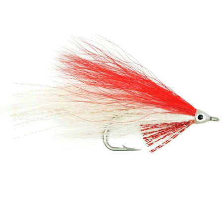 Lefty's Deceiver Saltwater Streamer Fly - Red/White - 1 Dozen Hook Size 1/0 - Get Tight Gear